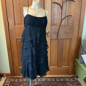 SL Fashions Black tiered Midi Dress